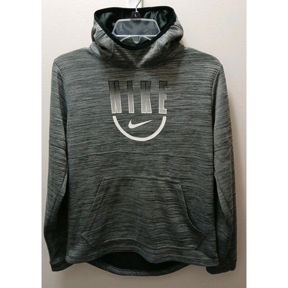 Nike Dri-Fit Pullover Hoodie Hooded Sweatshirt Womens XL Gray Ombe Front Pocket